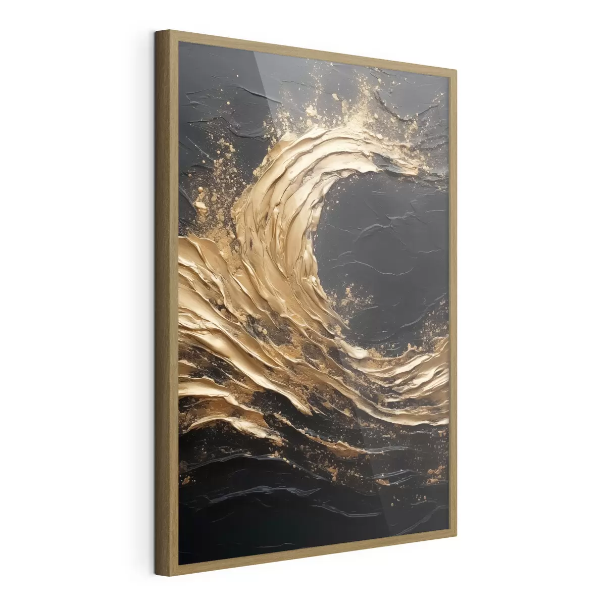 Poster Onda astratta nei toni dell'arancio f45441