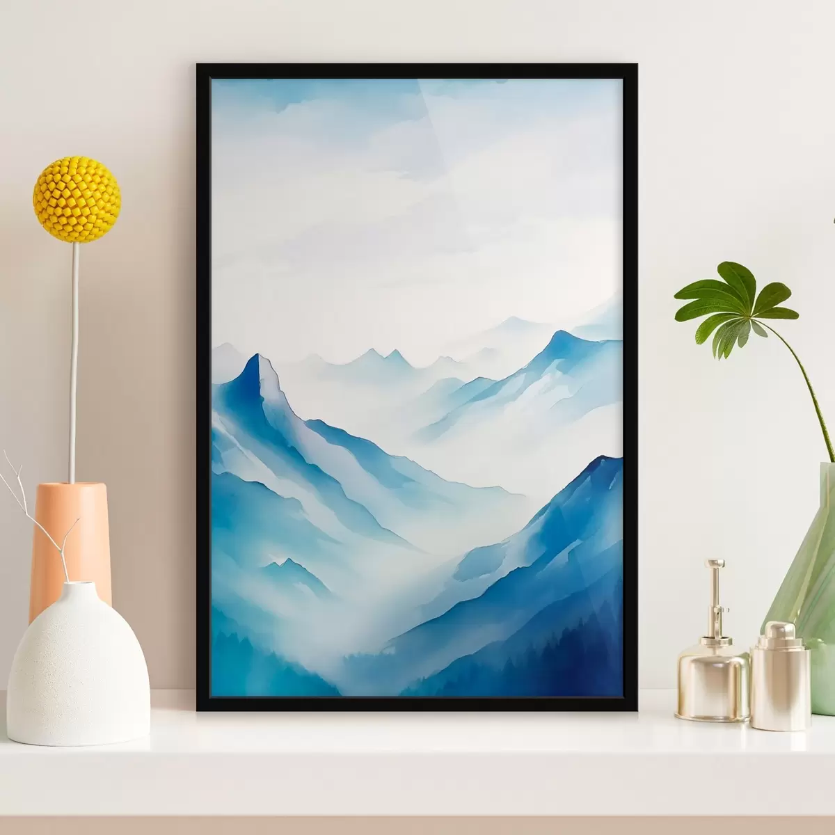 Poster Catene montuose nella nebbia Geometria f45445