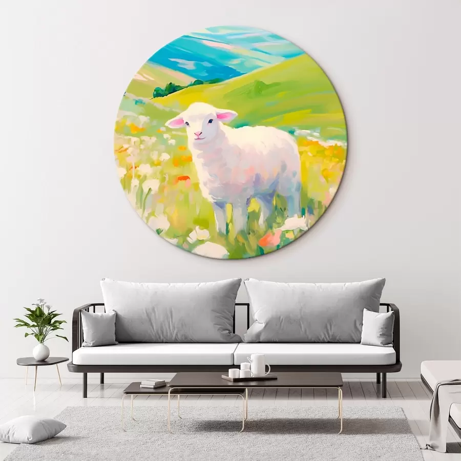 carta da parati Agnello in un campo di fiori nr. r45426