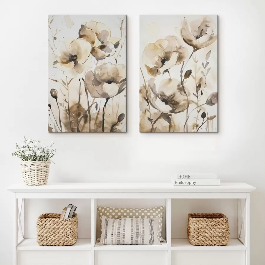 carta da parati Fiori in stile acquerello nr. m00612