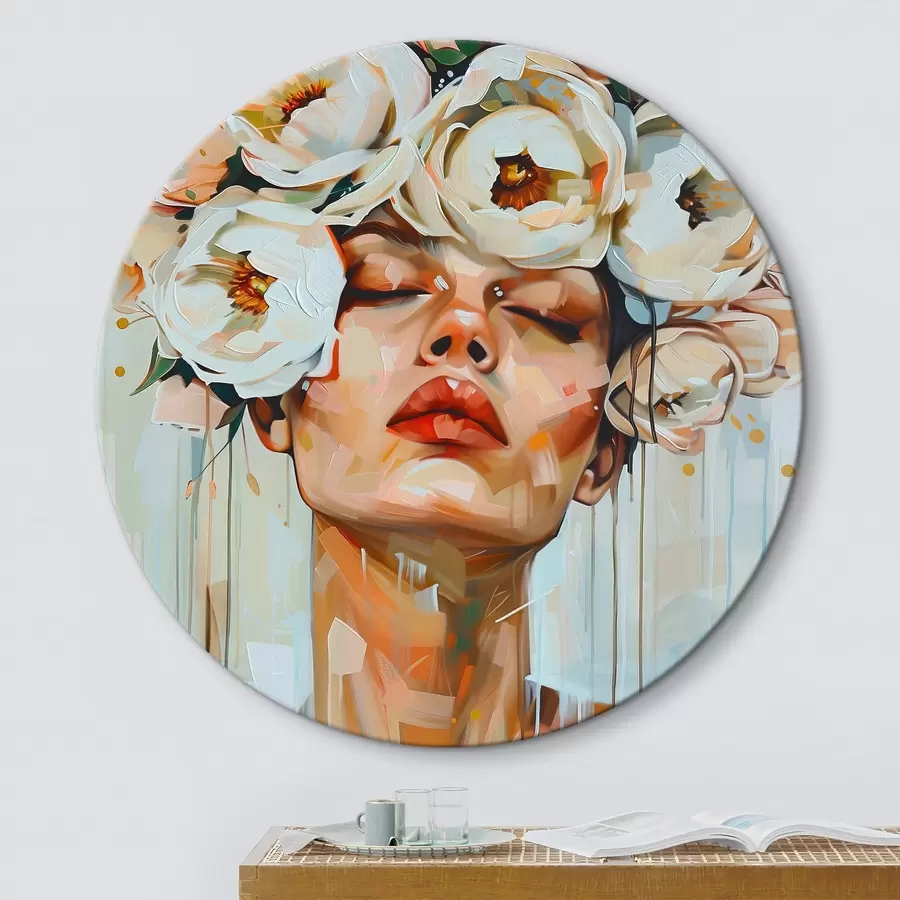 carta da parati Ritratto di donna con fiori nr. r45370