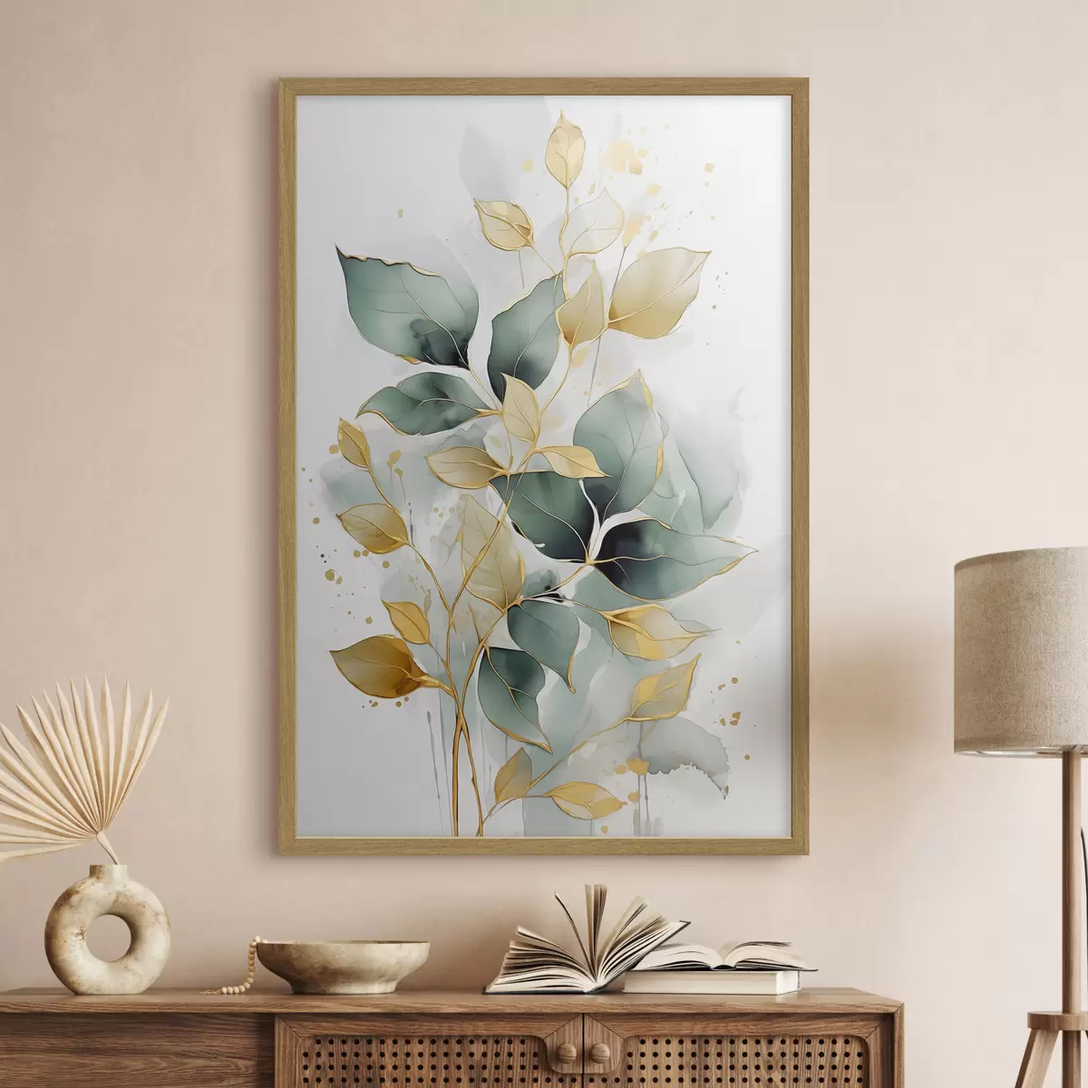 Poster Foglie sfiorate dall’oro f45366
