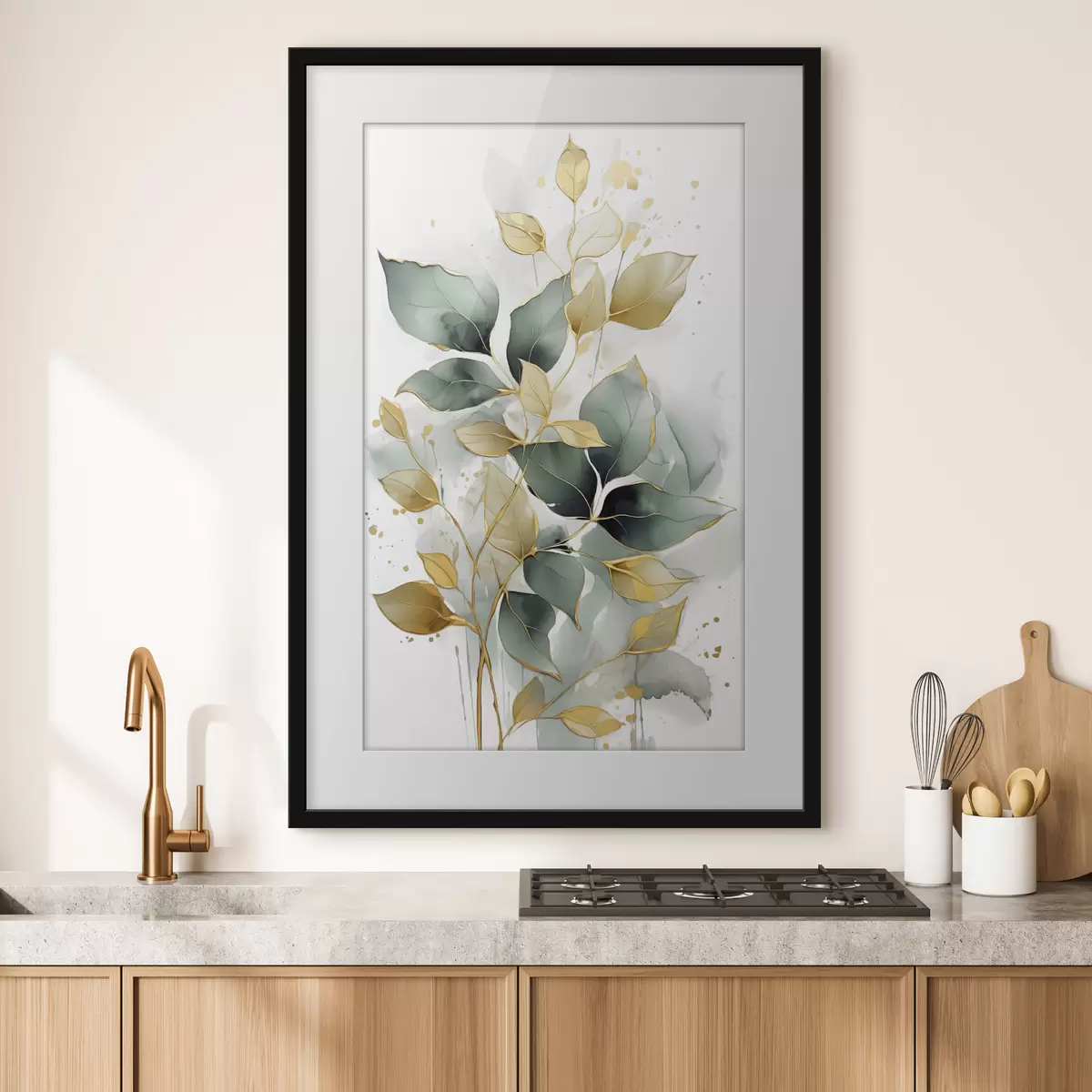 Poster Foglie sfiorate dall’oro f45366