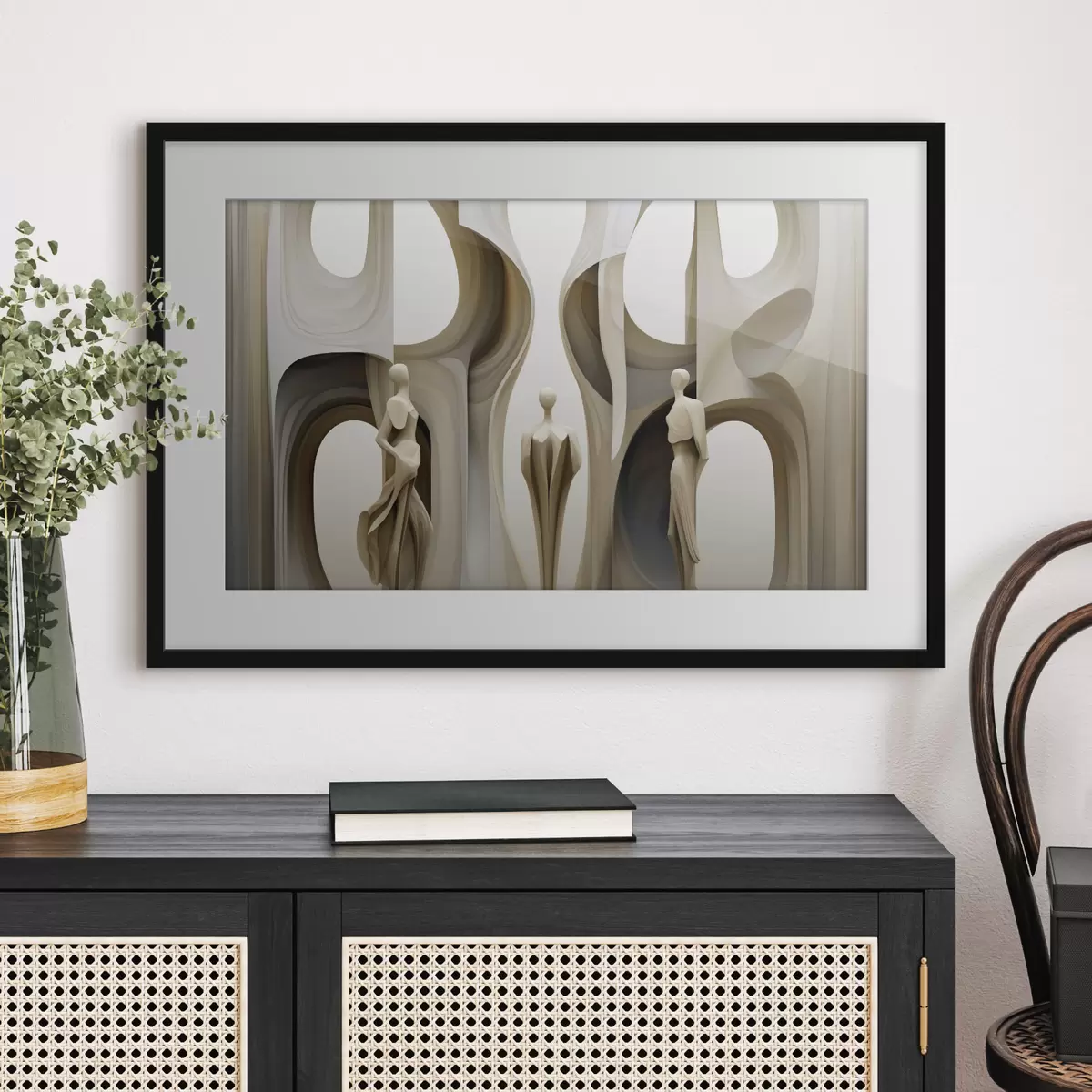 Poster Astrazione con silhouette f45371