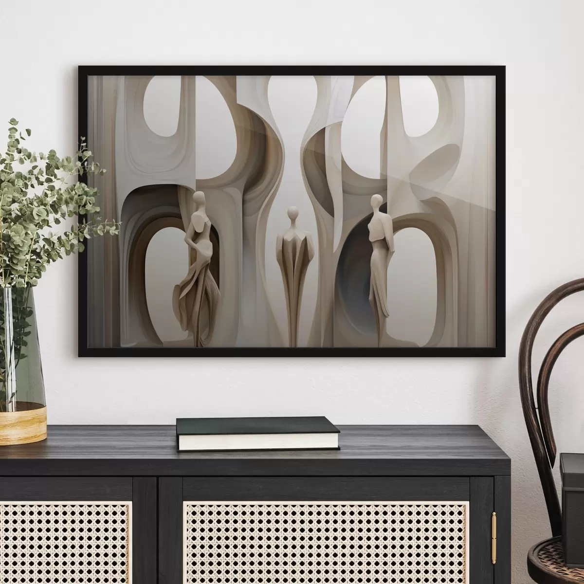 Poster Astrazione con silhouette f45371