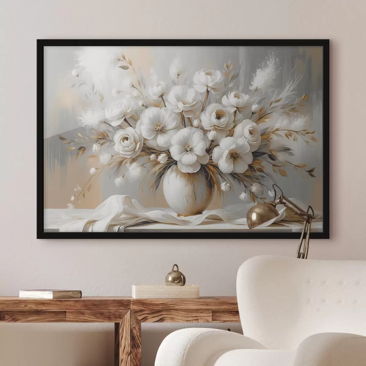 Poster Un delicato bouquet di fiori in un vaso f45375