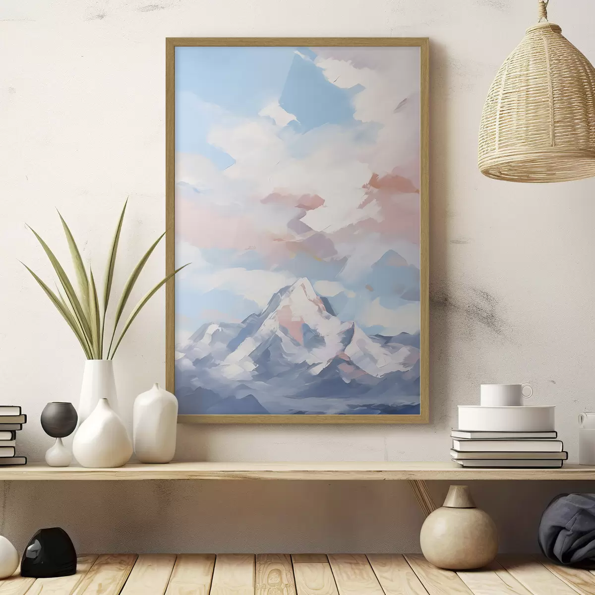 Poster Montagna contro il cielo con le nuvole f45458