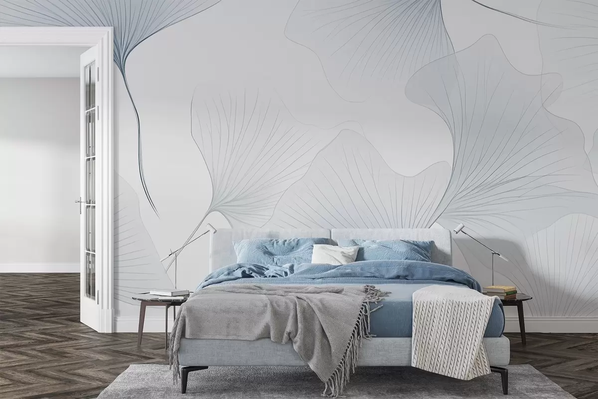 carta da parati Foglie di ginkgo trasparenti nr. w04433