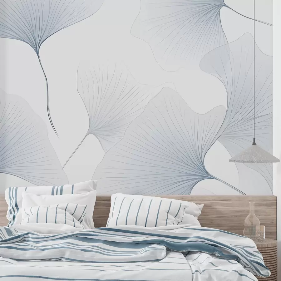 Carta da parati nature Foglie di ginkgo trasparenti 