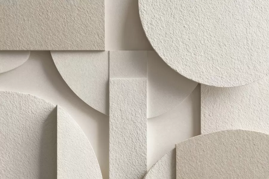 carta da parati Composizione astratta di forme geometriche beige nr. w04395