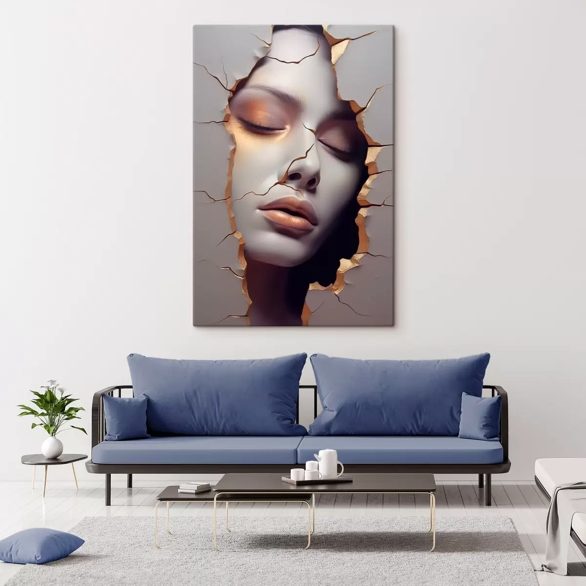 carta da parati Il volto nelle crepe nr. s45461