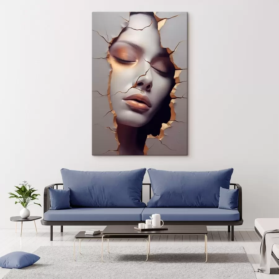 carta da parati Il volto nelle crepe nr. s45461