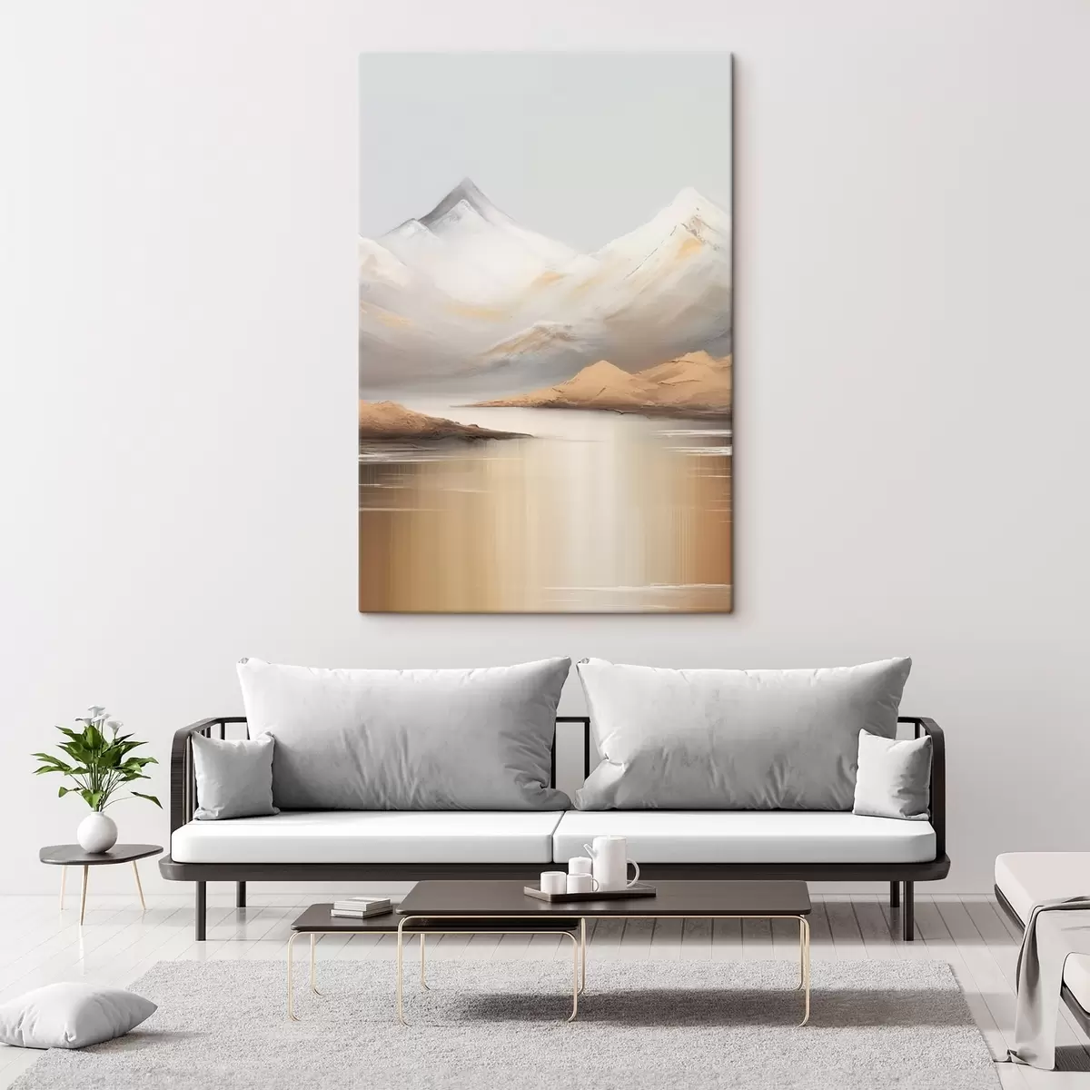 carta da parati Lago di montagna sotto le cime innevate nr. s45466