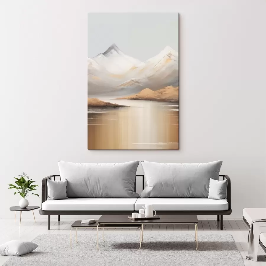 carta da parati Lago di montagna sotto le cime innevate nr. s45466