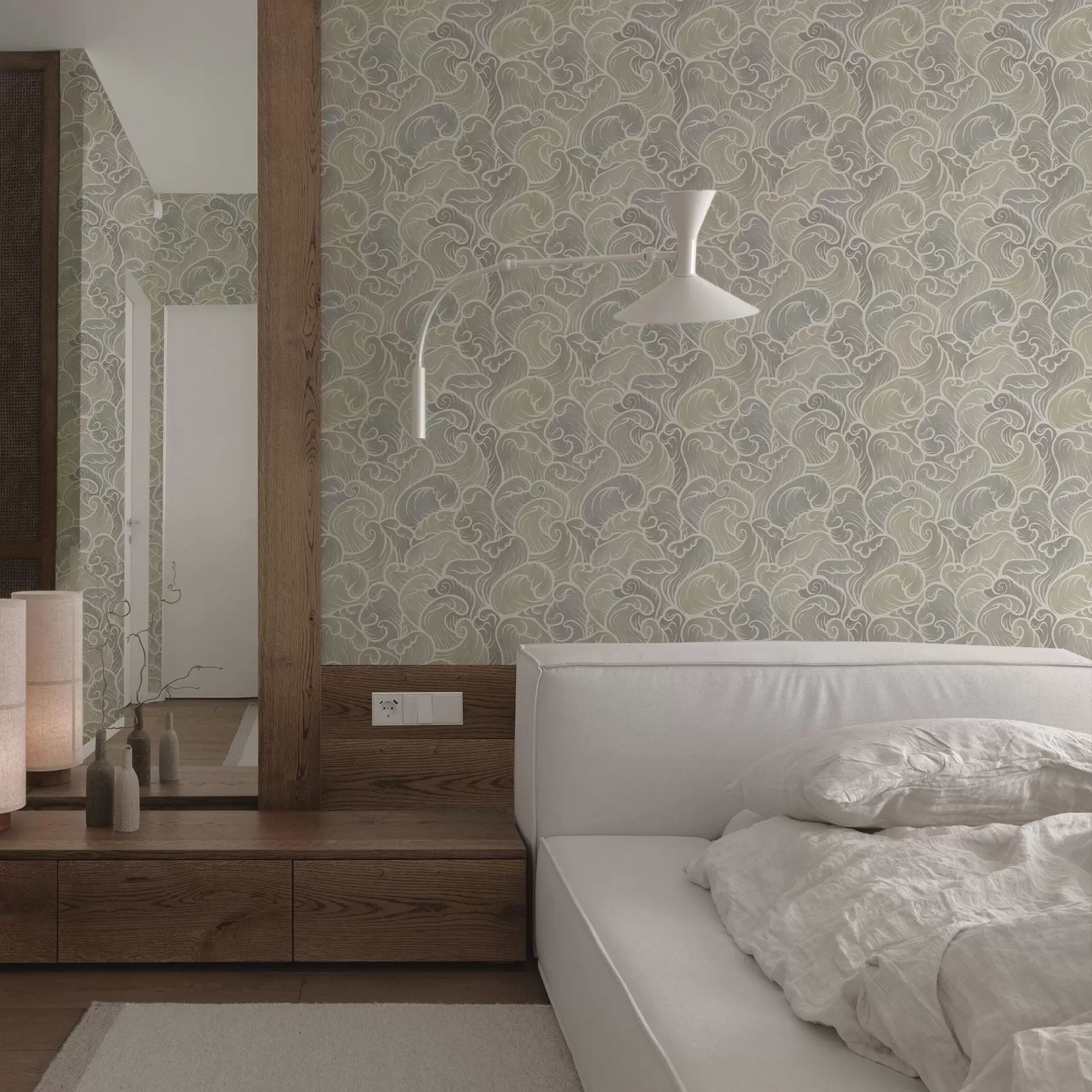 carta da parati Onde astratte in tonalità pastello nr. a00285