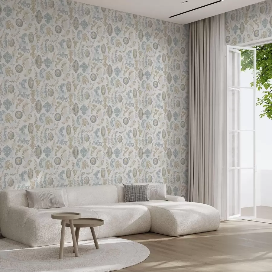 carta da parati Ornamento classico con medaglioni e motivi nr. a00319