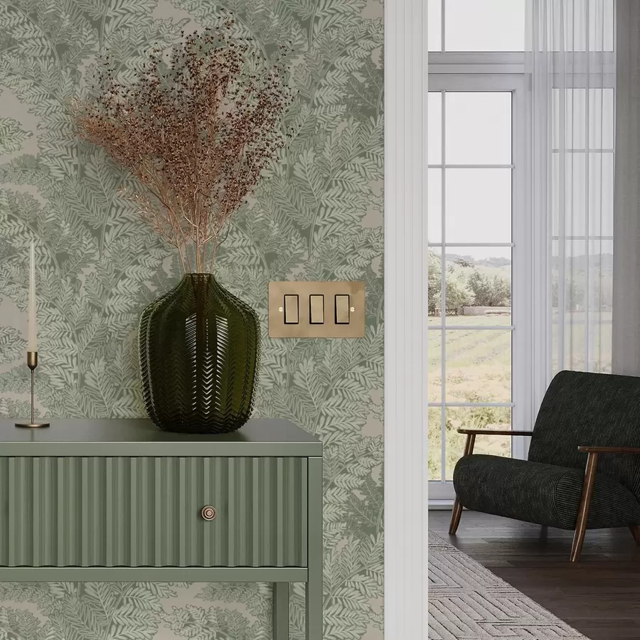 carta da parati Motivo verde con foglie di felce nr. a00345