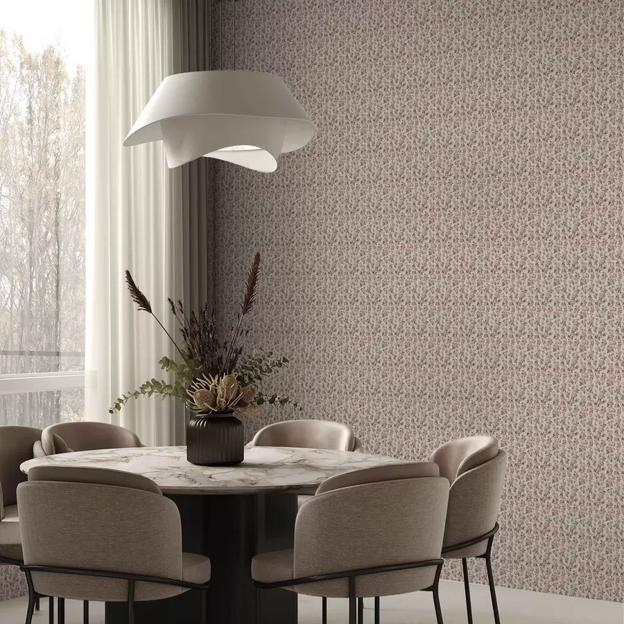 carta da parati Rose rosa su sfondo beige nr. a00346