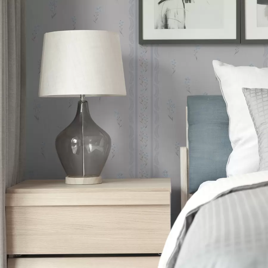 carta da parati Sfondo bianco con fiori blu e striscia decorativa nr. a00484v1