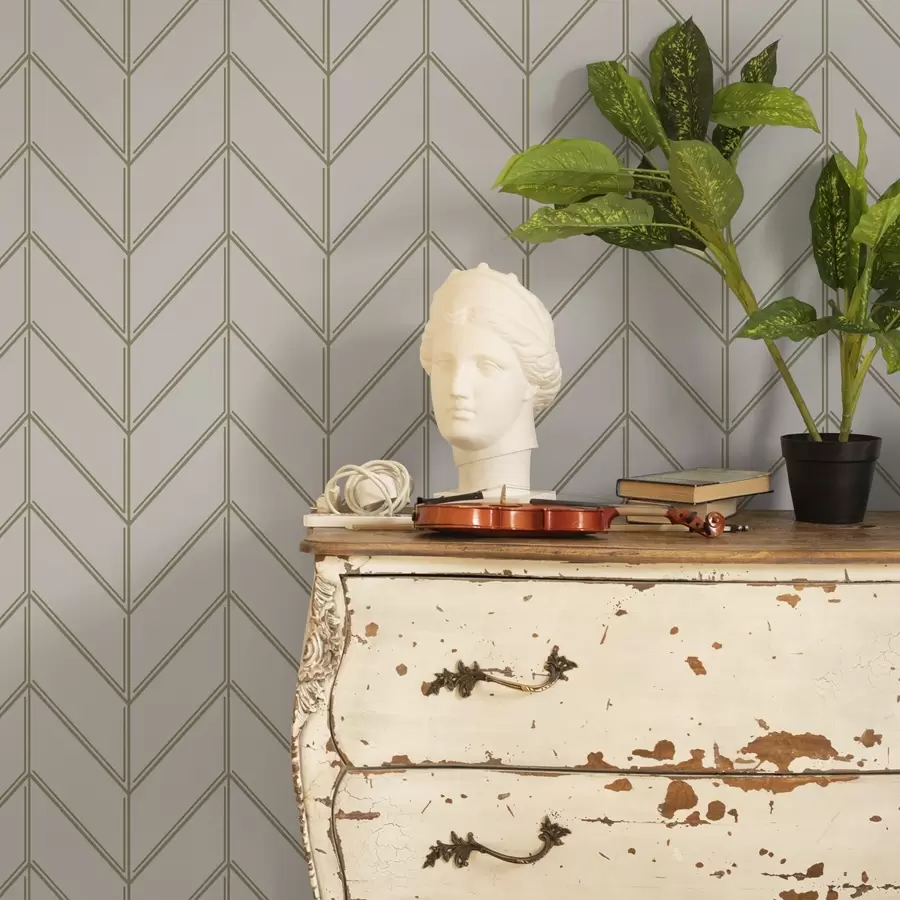 carta da parati Geometria a forma di abete con linee doppie nr. a00488