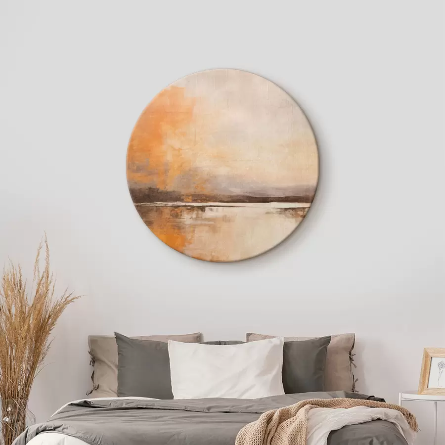 carta da parati Un paesaggio astratto con texture nei toni dell'arancione, del marrone e del beige nr. r45568