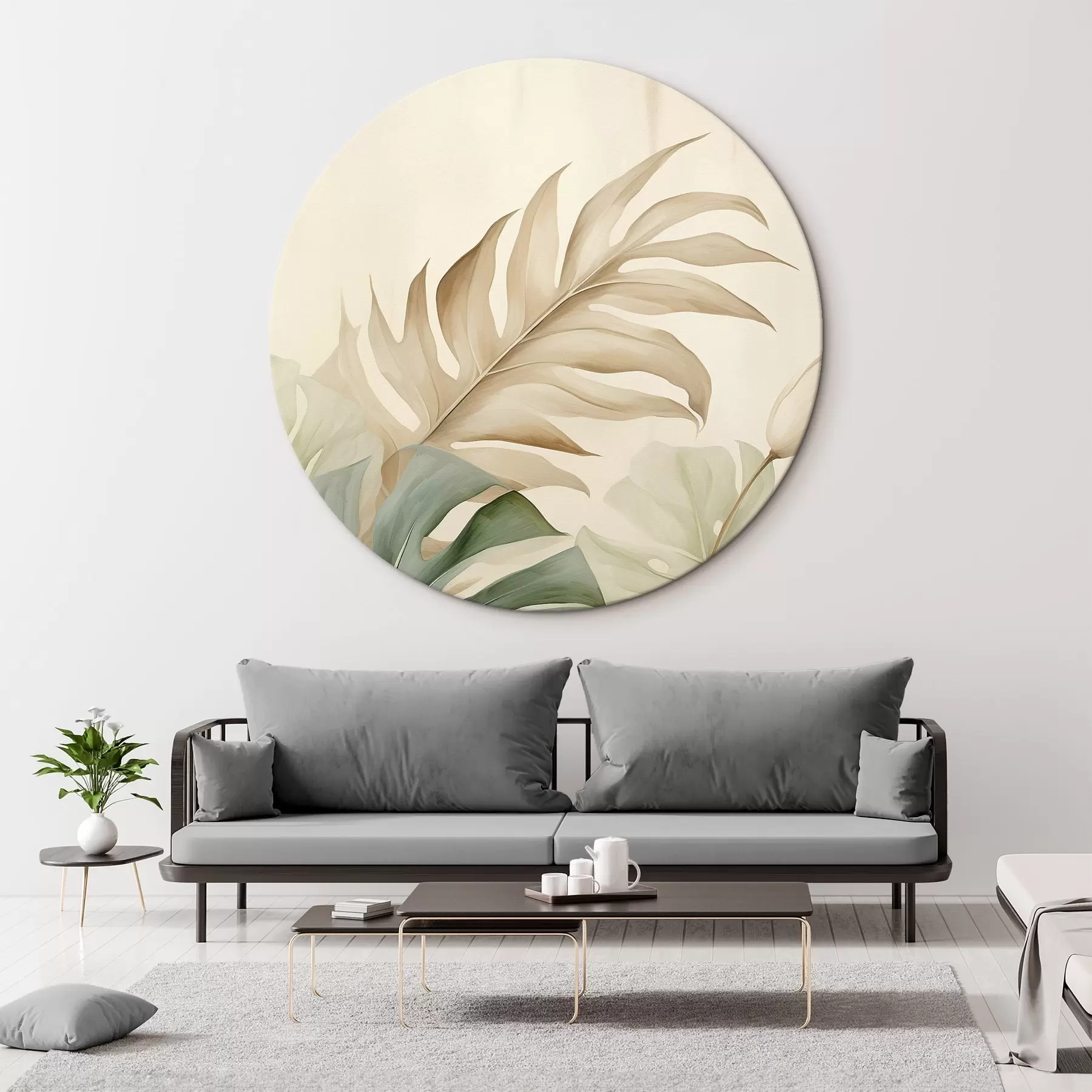 carta da parati Foglie tropicali su sfondo chiaro nr. r45617