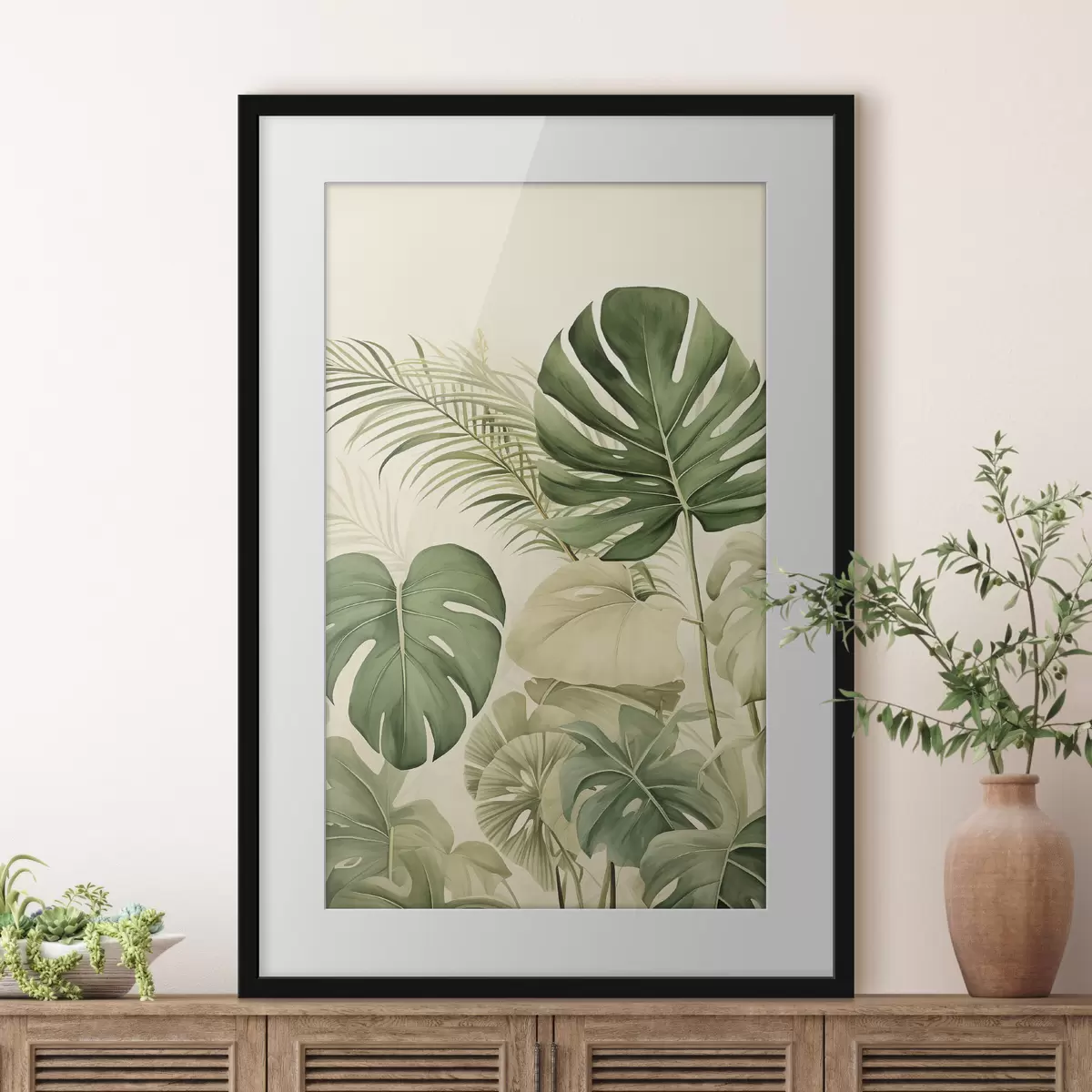 Poster Foglie di Monstera e Tropicale f45614