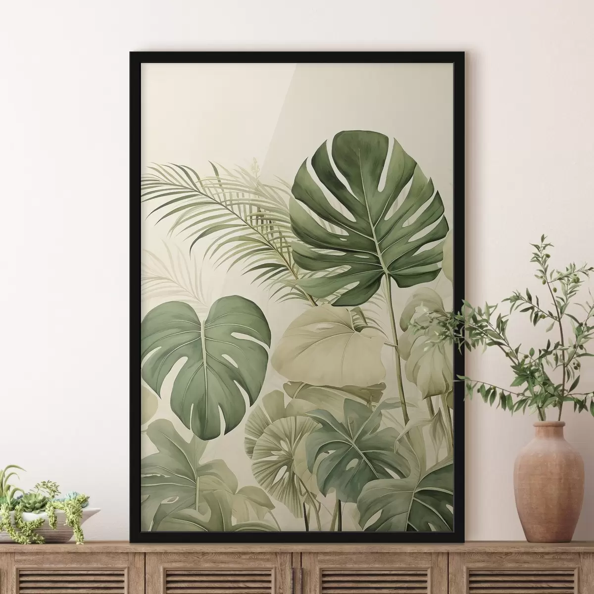 Poster Foglie di Monstera e Tropicale f45614
