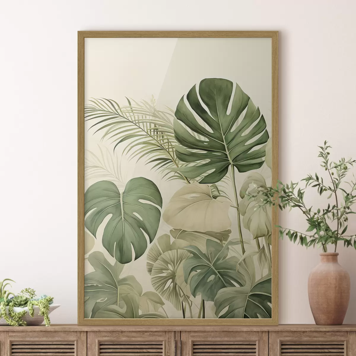 Poster Foglie di Monstera e Tropicale f45614