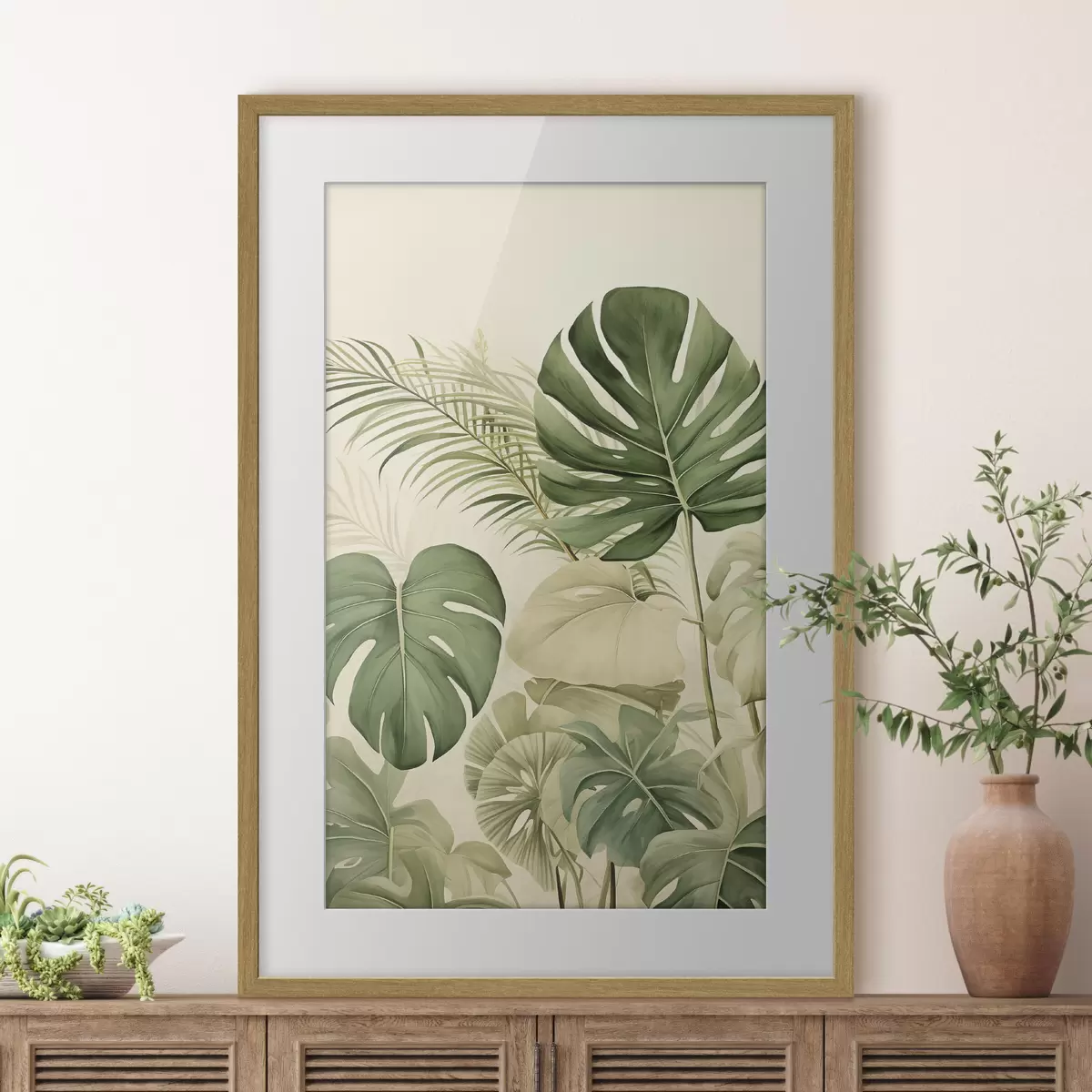 Poster Foglie di Monstera e Tropicale f45614