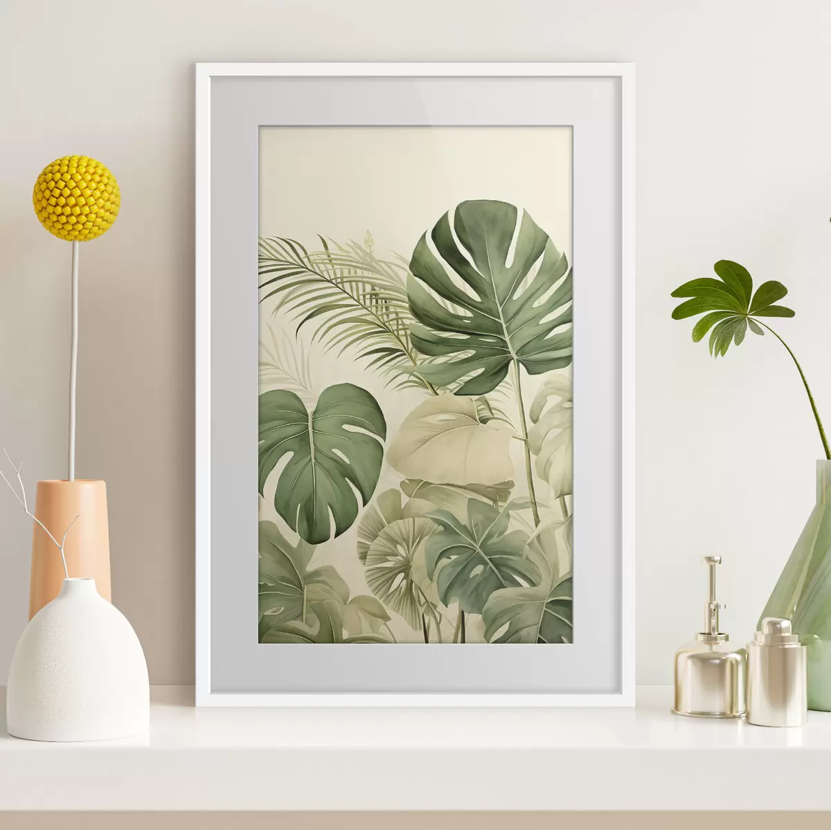 Poster Foglie di Monstera e Tropicale f45614