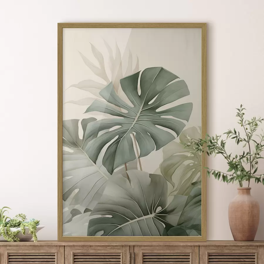 carta da parati Foglia grande di Monstera nr. f45616