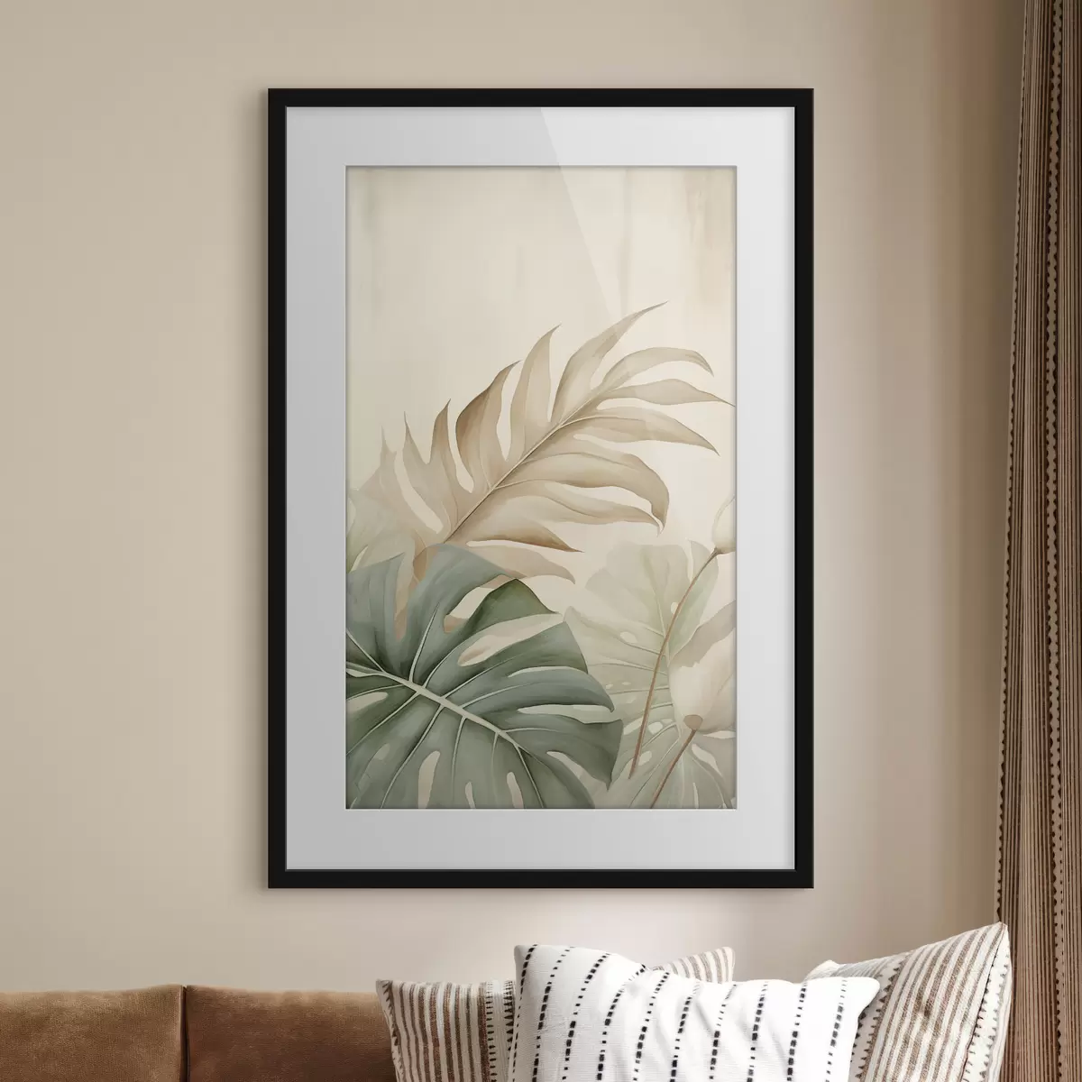 Poster Foglie tropicali su sfondo chiaro f45617