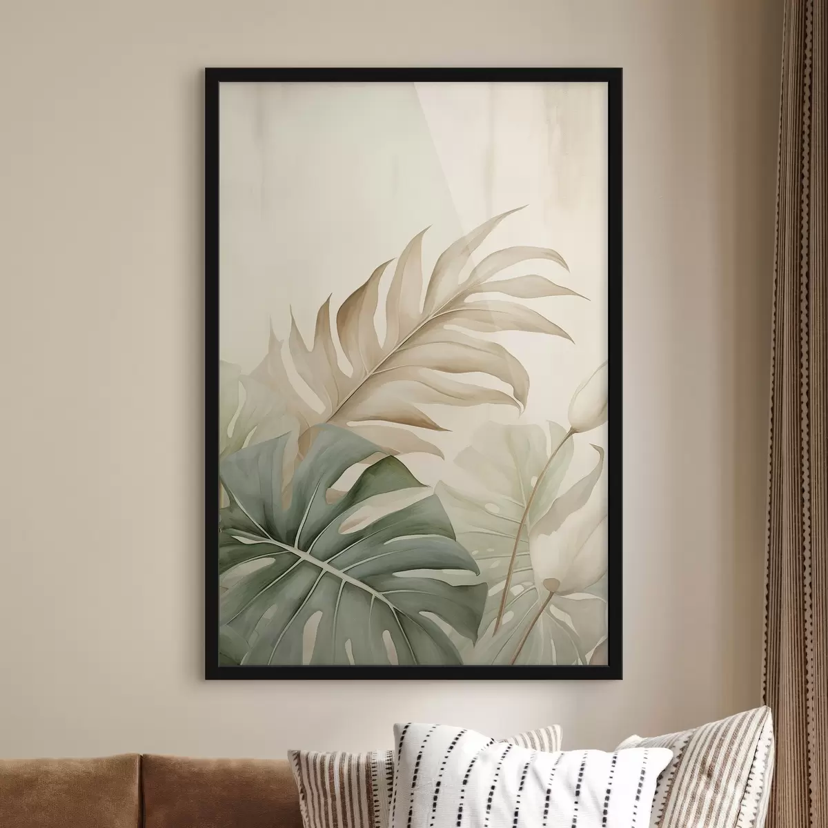 Poster Foglie tropicali su sfondo chiaro f45617