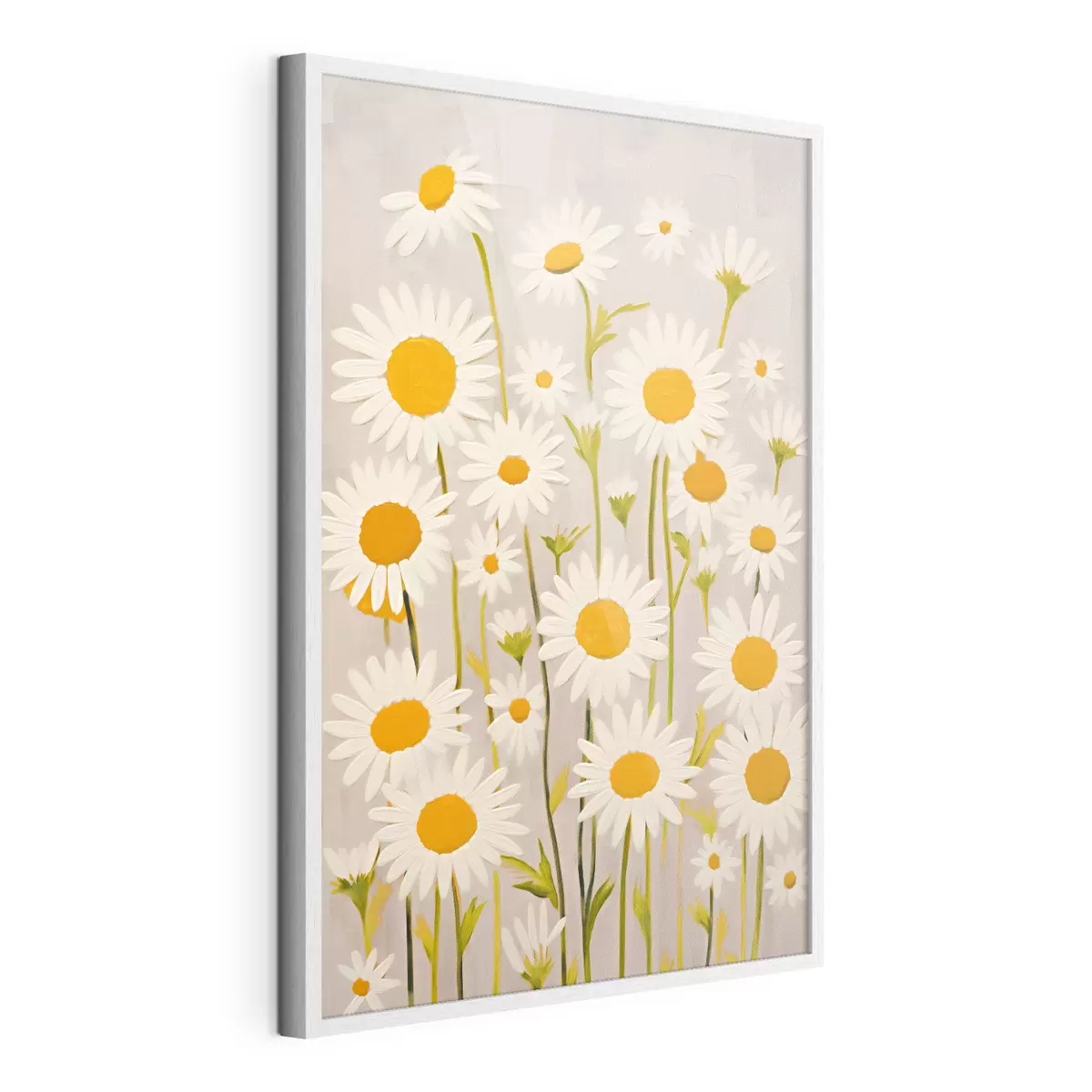 Poster Fiori di campo: composizione di margherite su sfondo chiaro f45528