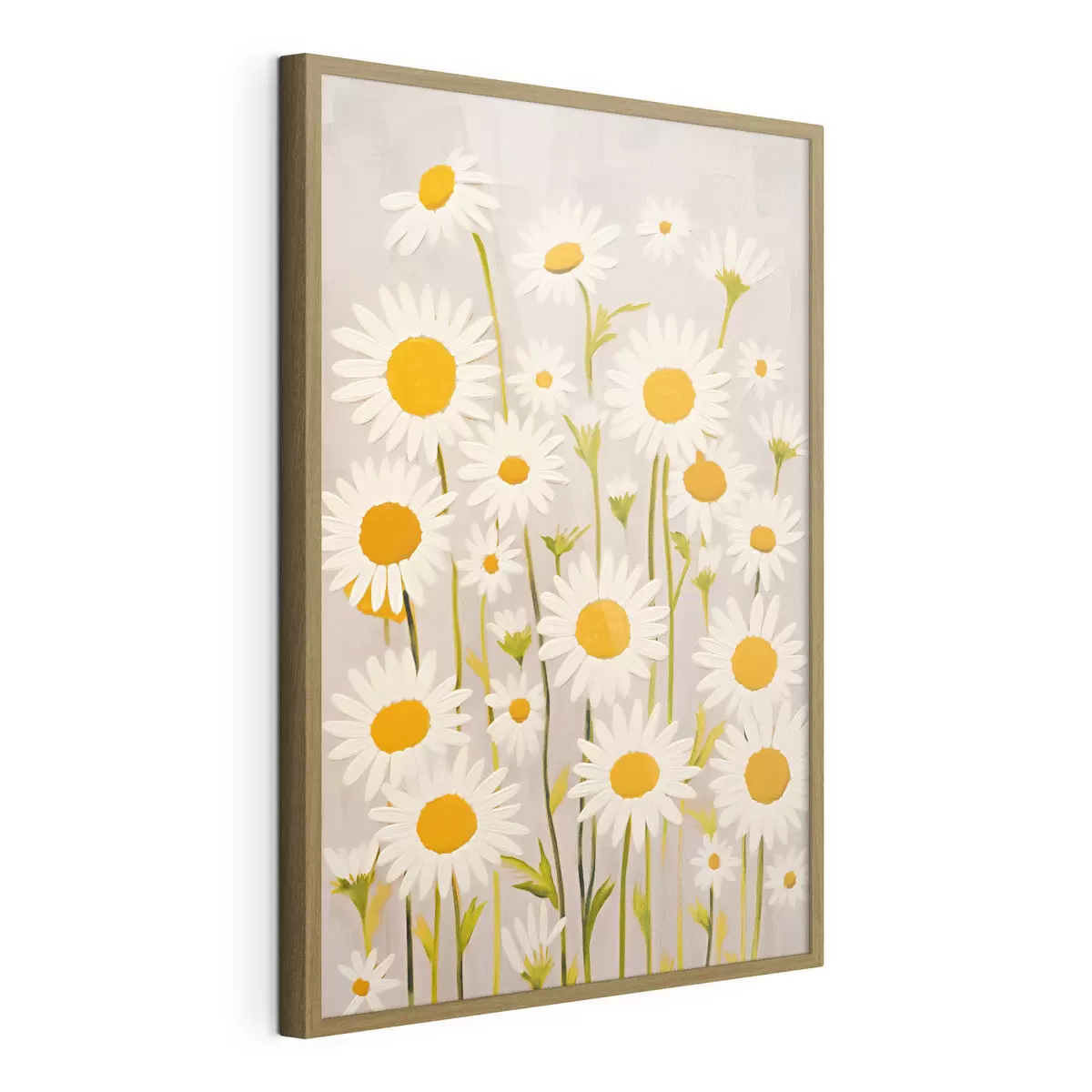 Poster Fiori di campo: composizione di margherite su sfondo chiaro f45528