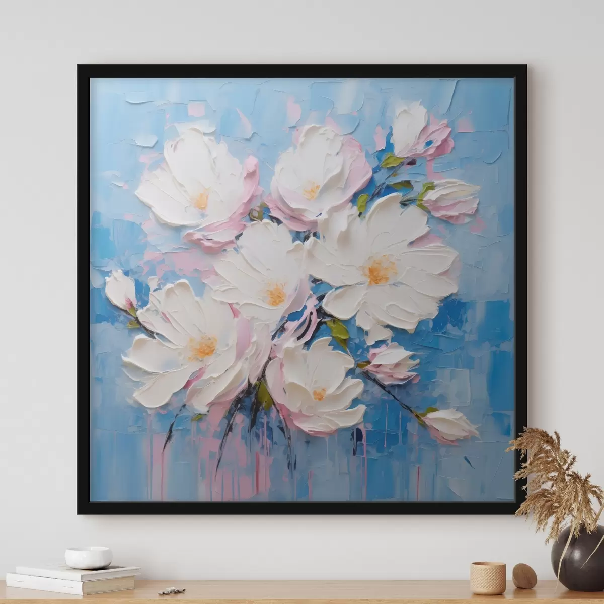Poster Fiori voluminosi: composizione nello stile della pittura a olio f45537