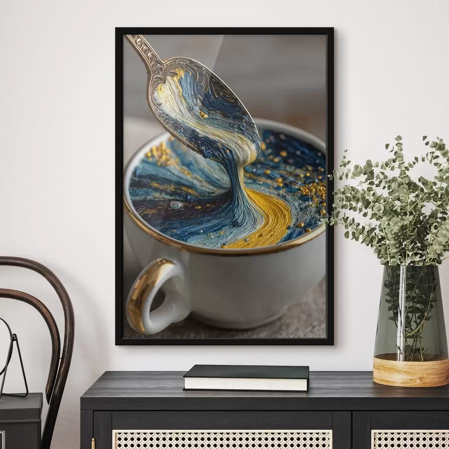 carta da parati Composizione astratta: colori misti in una tazza in stile Van Gogh nr. f45545