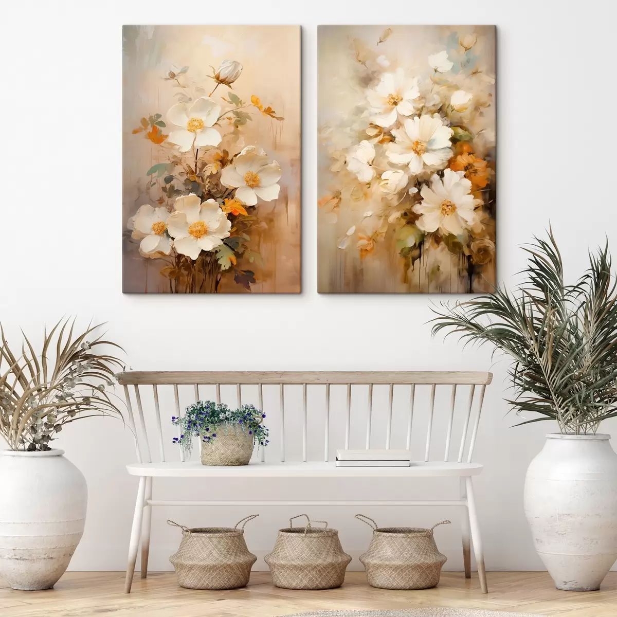 carta da parati Fiori di campo: composizione decorativa con colori sfumati nr. m00635