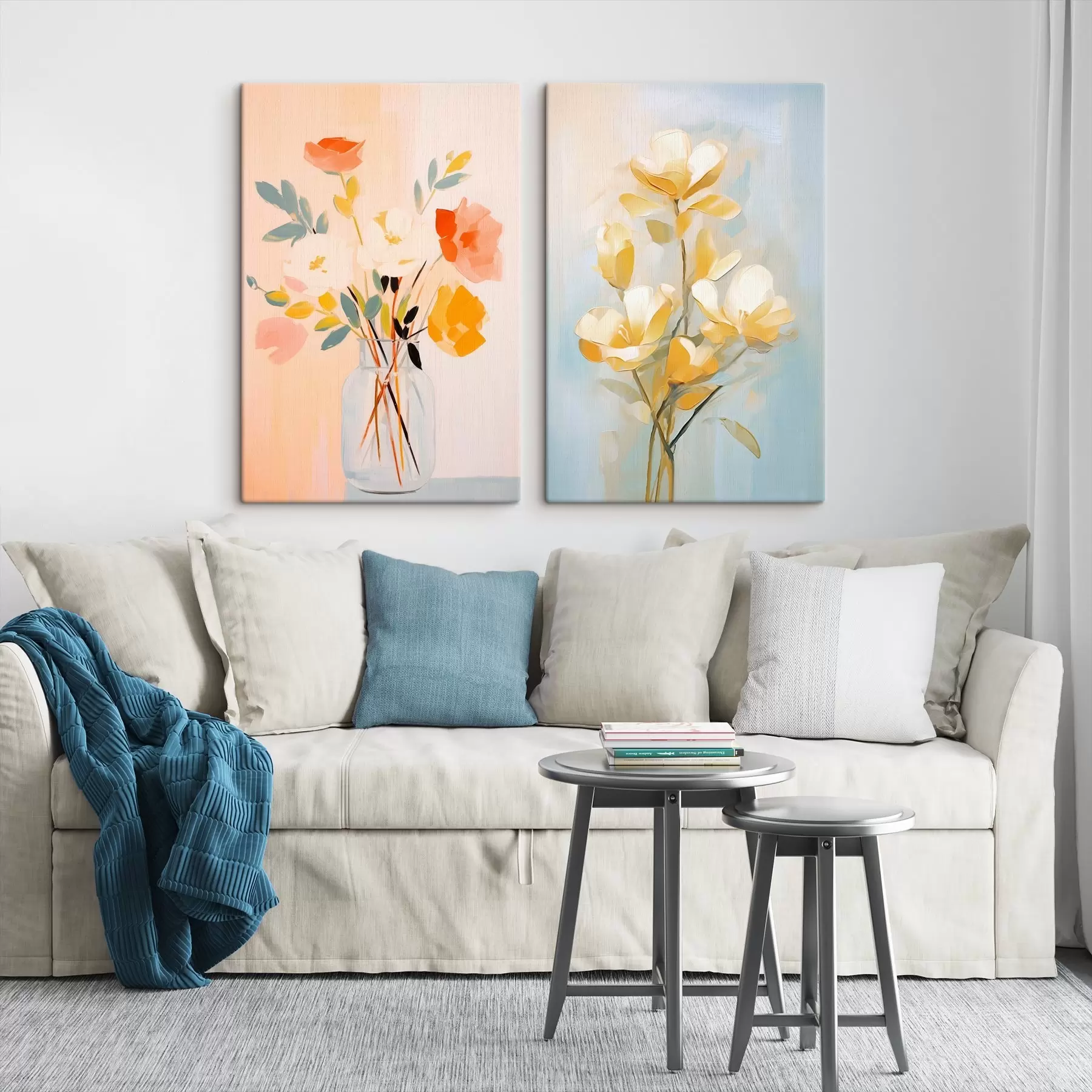 carta da parati Fiori in vaso: disegno nello stile della pittura ad olio nr. m00636