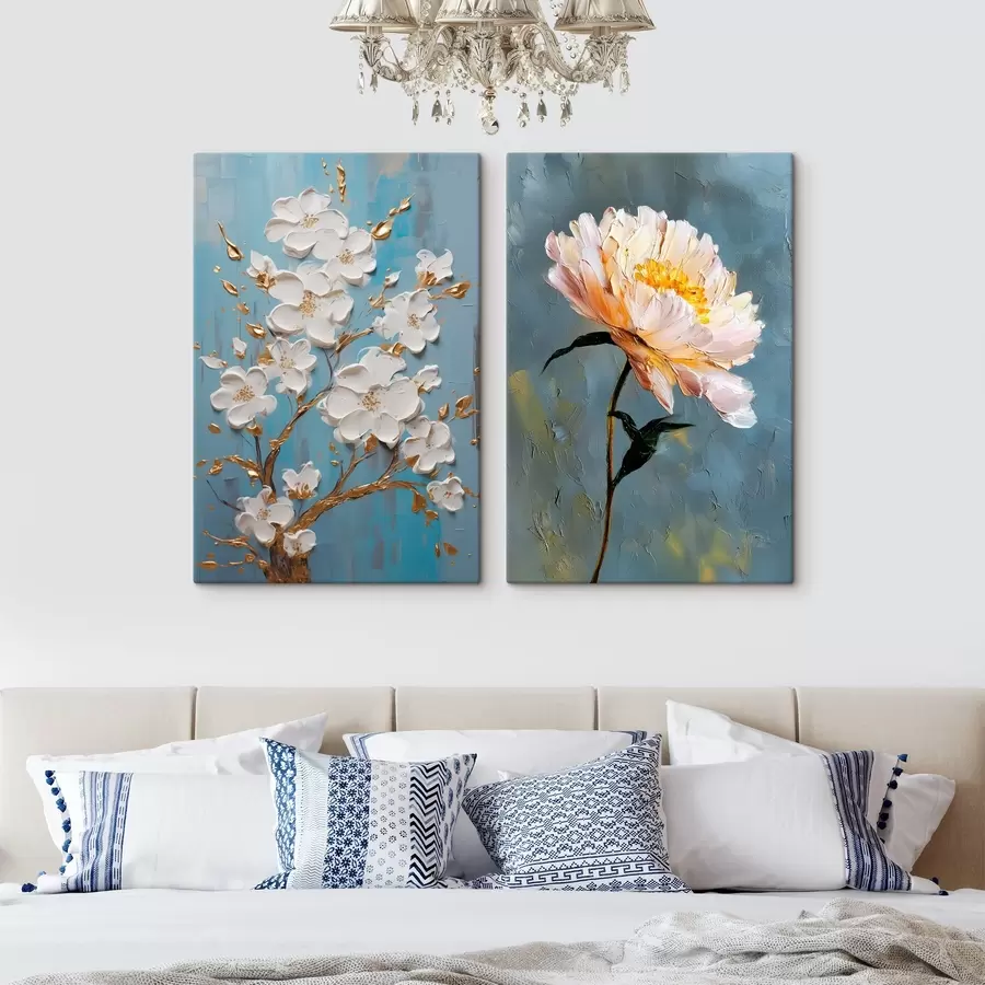 carta da parati Ramo fiorito e peonia: composizione in rilievo nr. m00637