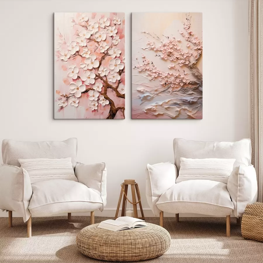 carta da parati Sakura in fiore: composizione in stile impasto nr. m00638