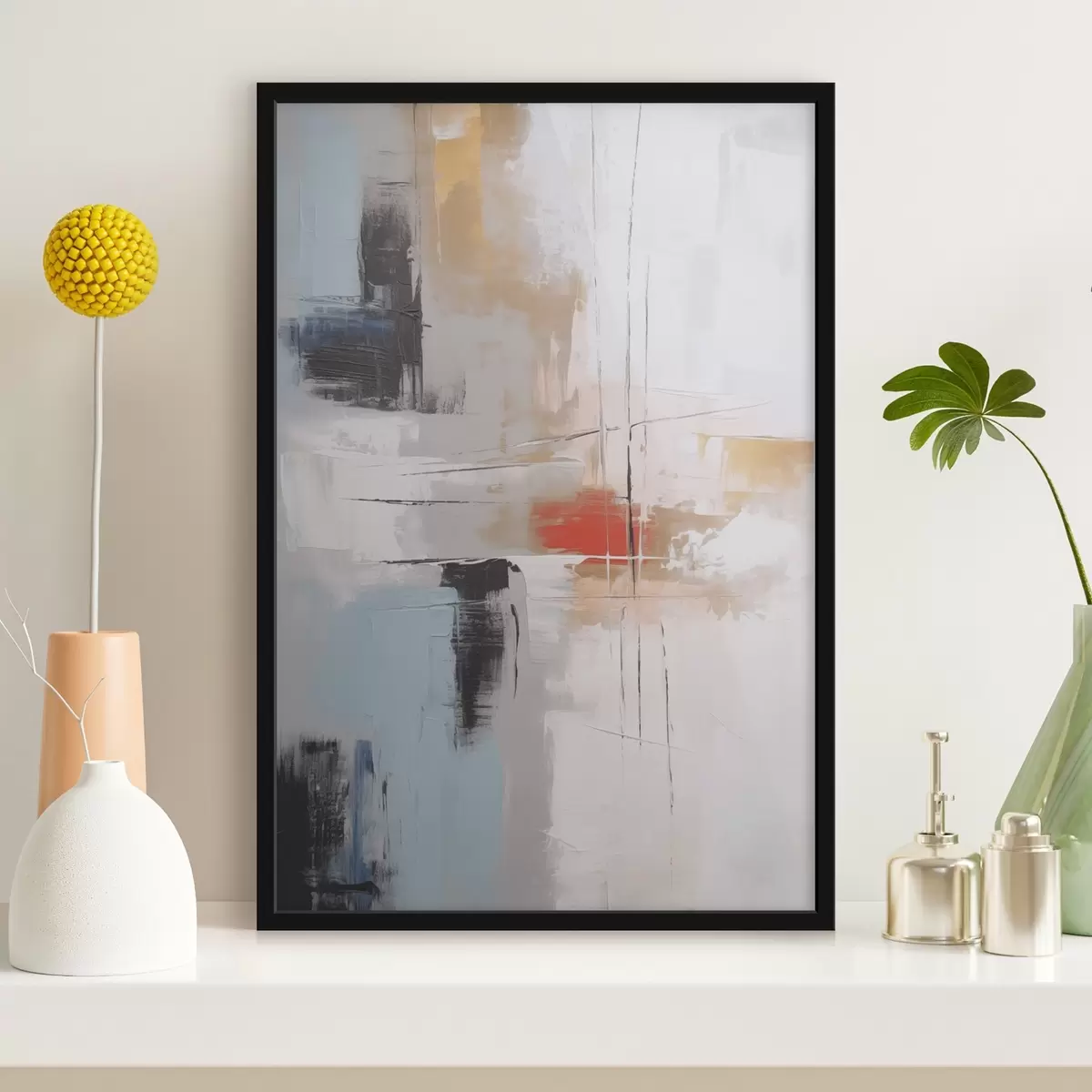 Poster Astrazione imitazione della pittura e abrasioni f45635