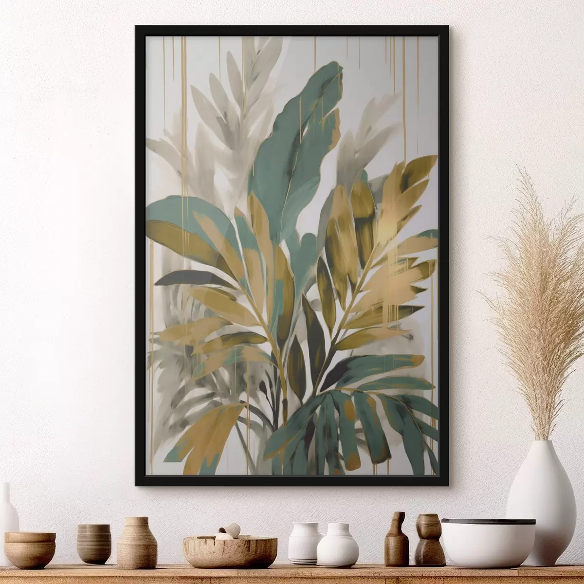 Poster Foglie tropicali astratte f45590