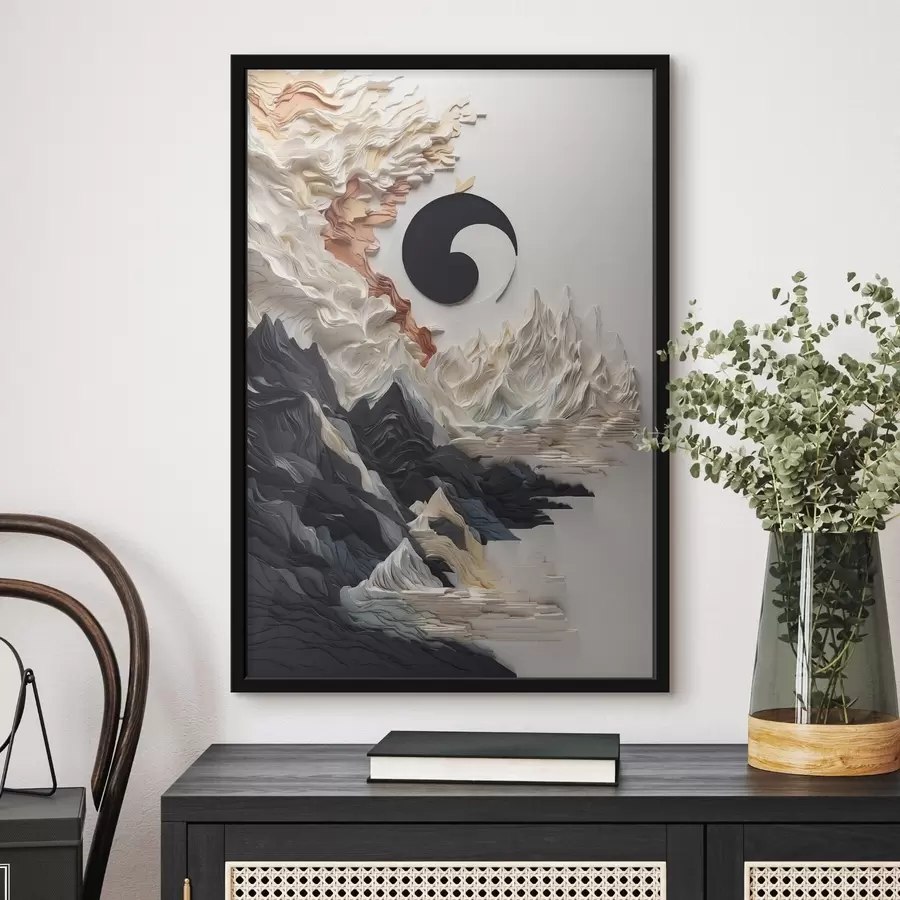 carta da parati Paesaggio astratto con montagne in stile carta nr. f45482