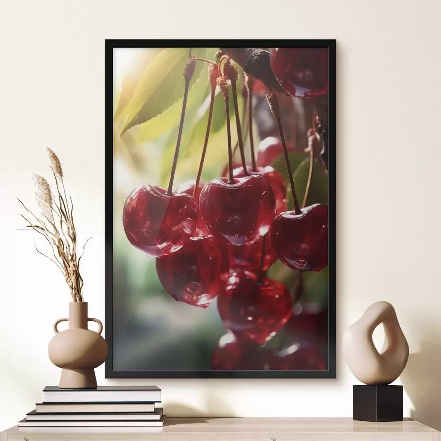 carta da parati Ciliegie rosse e brillanti al sole nr. f45498