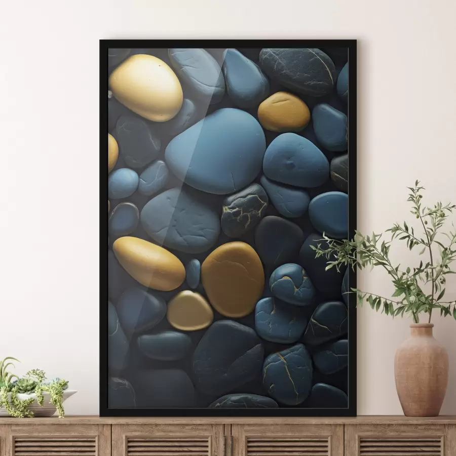 carta da parati Pietre blu e gialle nr. f45512