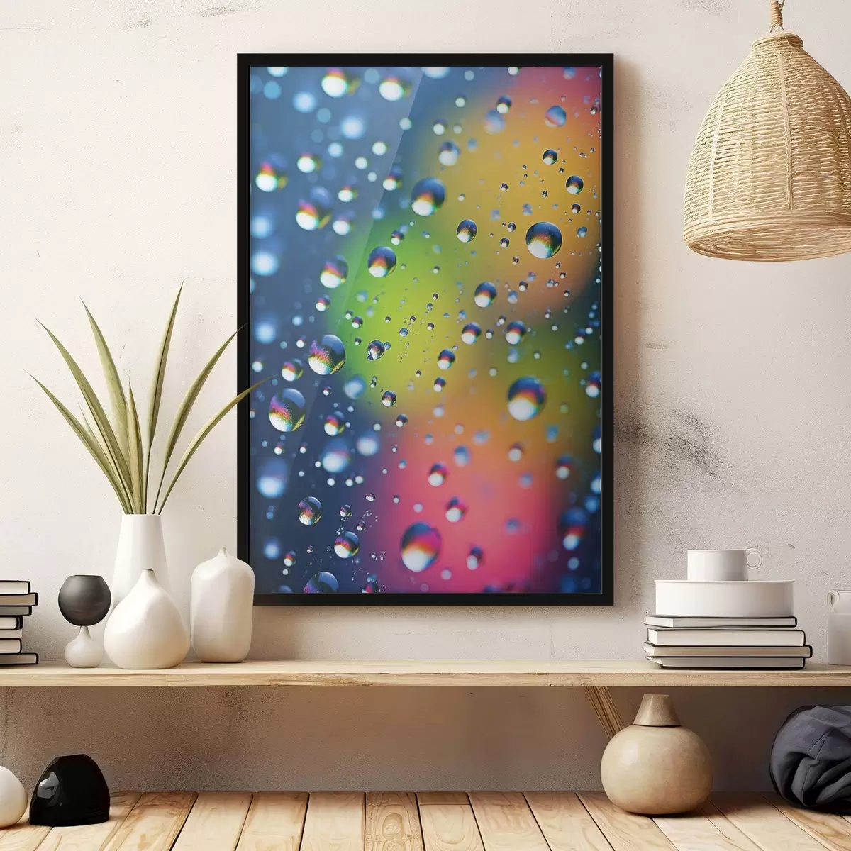 Poster Riflessi colorati nelle gocce d'acqua f45522