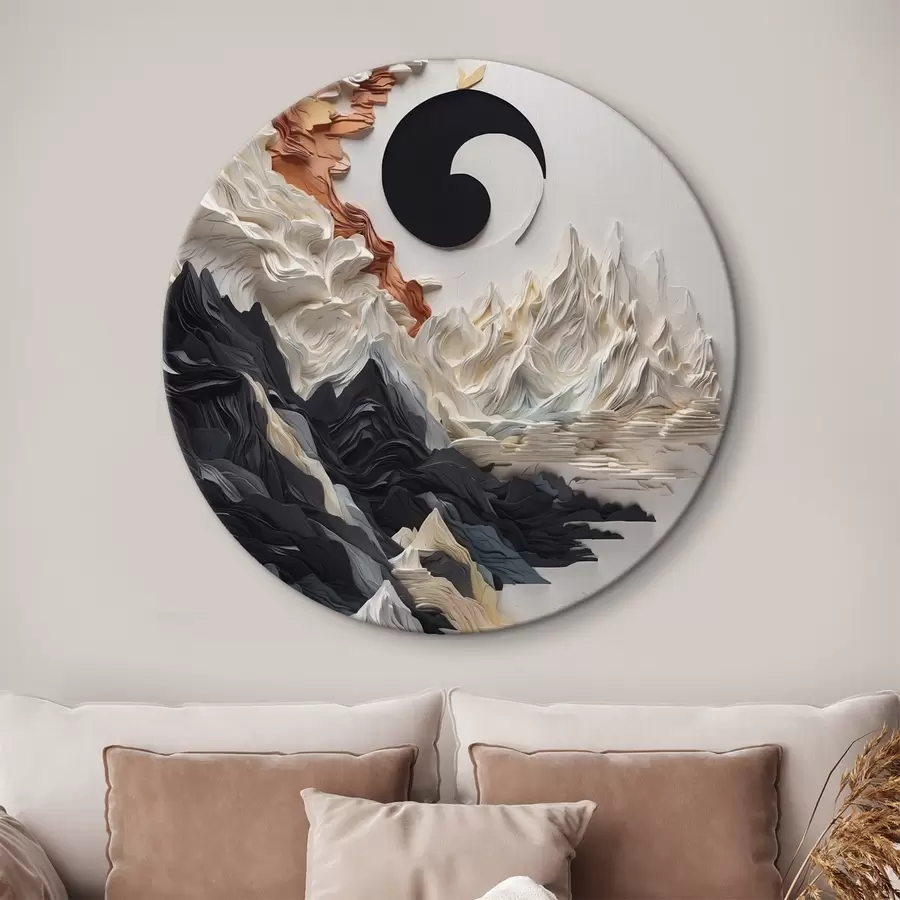 carta da parati Paesaggio astratto con montagne in stile carta nr. r45482