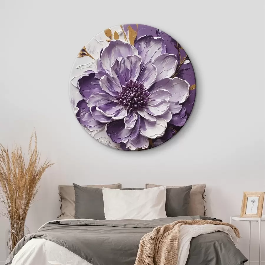 carta da parati Fiore viola nello stile della pittura volumetrica nr. r45492